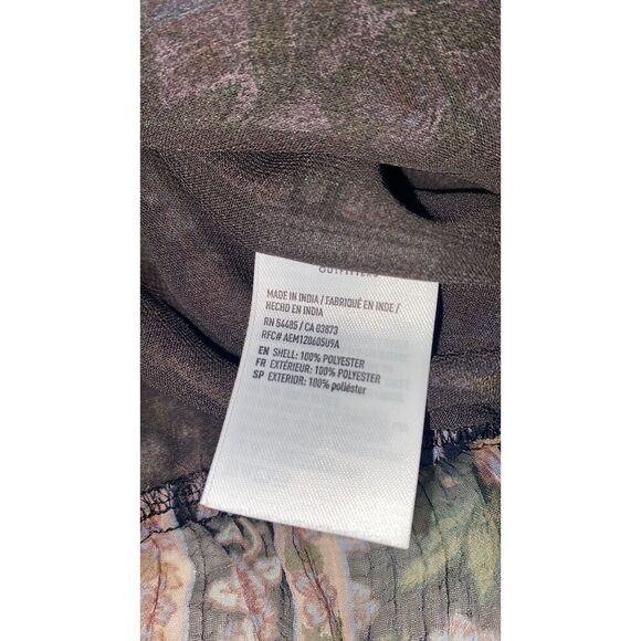 American Eagle Top Womens Size XXS chiffon Boho sheer long sleeves Blouse NWT - Picture 6 of 12